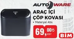 AUTOWARE ARAÇ İÇİ ÇÖP KOVASI AUTOWARE ARAÇ İÇİ ÇÖP KOVASI
